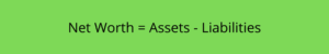 personal finance net worth equals assets minus liabilities