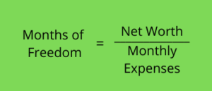 months of freedom is net worth divided by monthly expenses