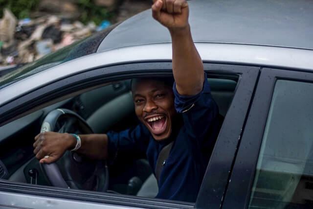 happy driver